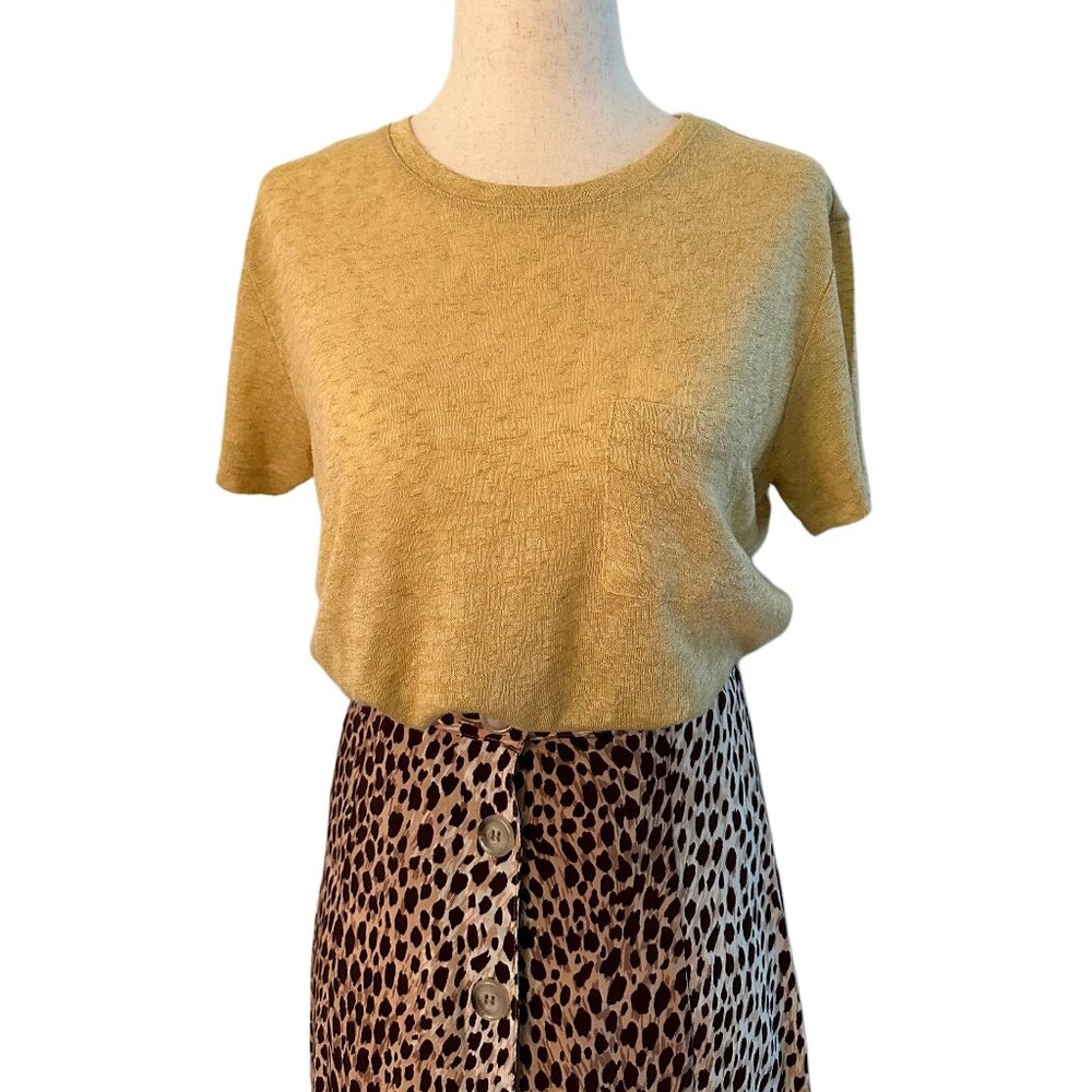 Amuse Society Short Sleeve Slub Knit T-shirt I Yellow I S
